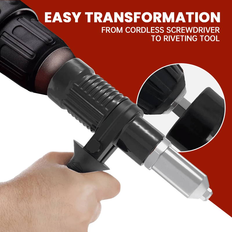 🏆 10,000 Sold This Week✨Pro-Grade Electric Rivet Gun Adapter – Turn Your Drill into a Riveting Beast