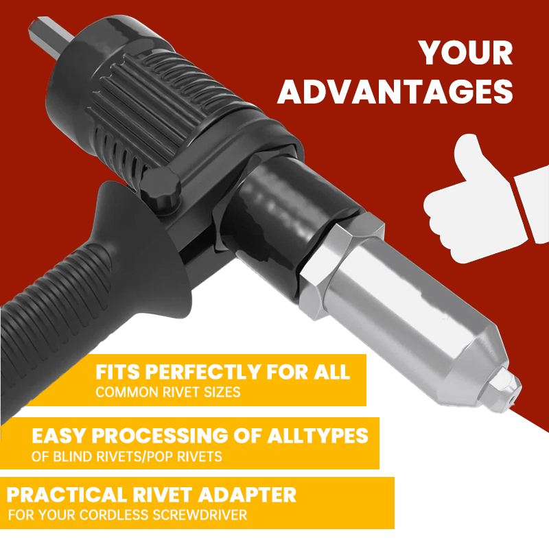 🏆 10,000 Sold This Week✨Pro-Grade Electric Rivet Gun Adapter – Turn Your Drill into a Riveting Beast