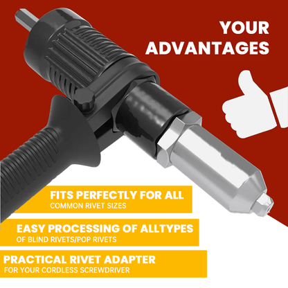🏆 10,000 Sold This Week✨Pro-Grade Electric Rivet Gun Adapter – Turn Your Drill into a Riveting Beast